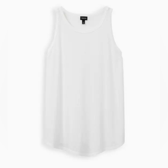 Torrid White Triblend Wide Neck Rib Trim Tank 2x NEW - Picture 5 of 9